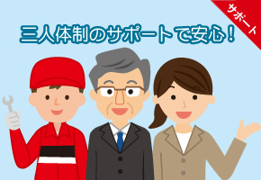 「スリーサムサポート」三人体制のサポート制度