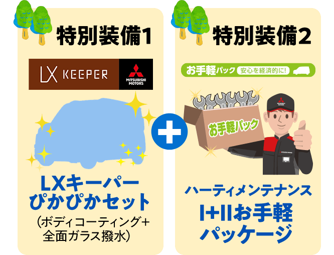 LXキーパーぴかぴかセット（ボディコーティング＋全面ガラス撥水）＋Ⅰ+Ⅱお手軽パッケージ